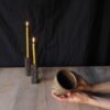 vaso negro facetado