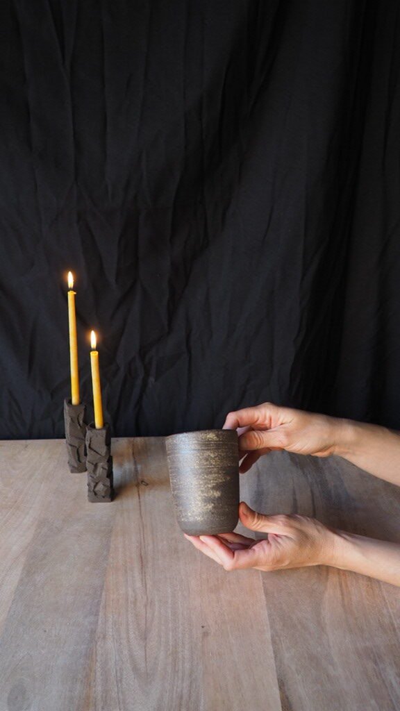 vaso alto negro