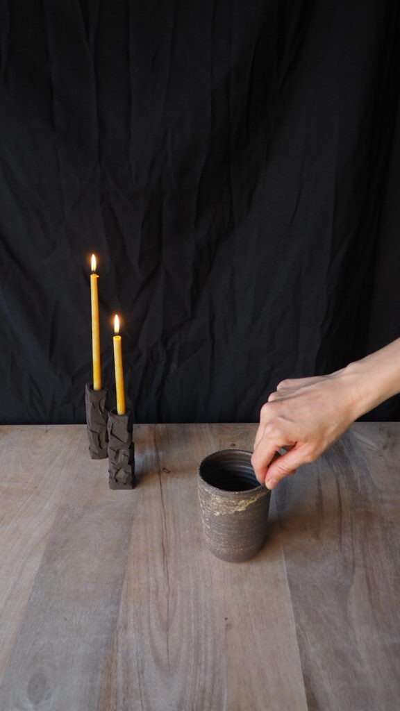 vaso alto negro