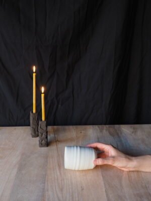 vaso orgánico blanco