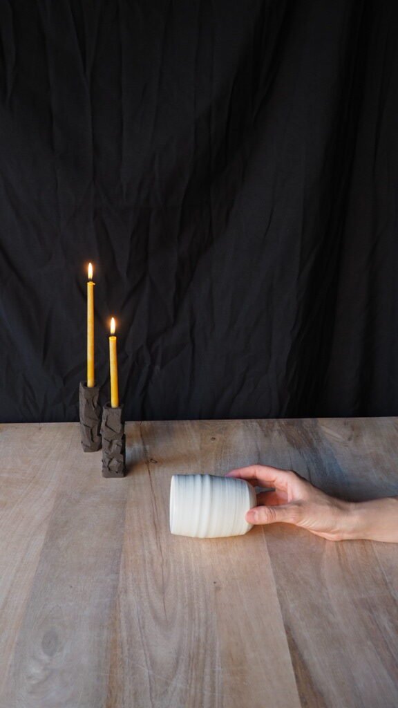 vaso orgánico blanco