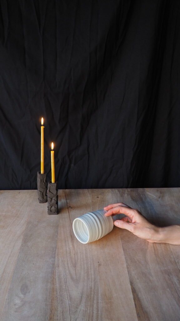 vaso orgánico blanco
