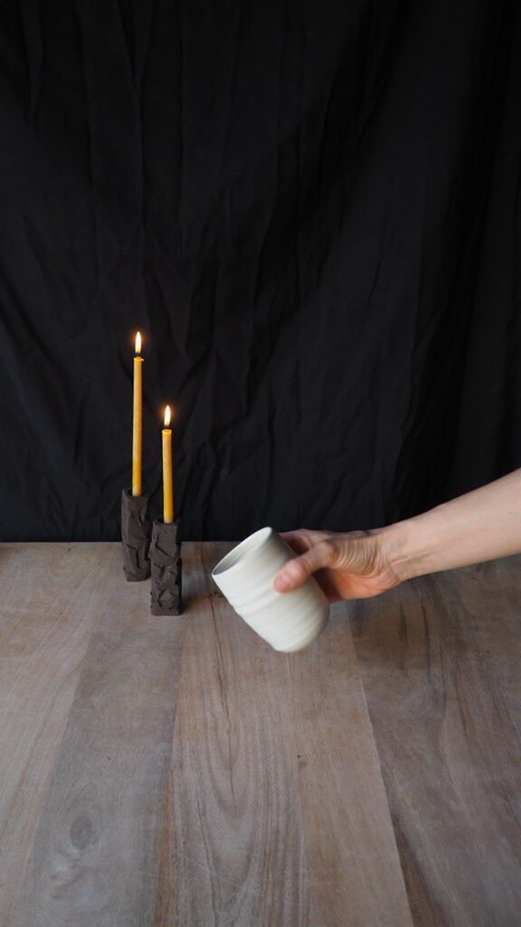vaso orgánico blanco