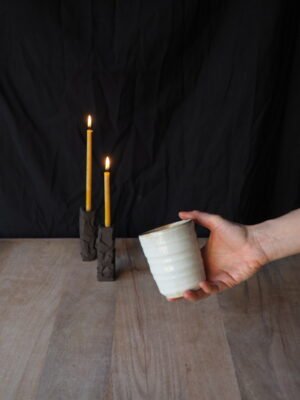 vaso blanco arena orgánico