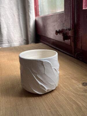 vaso textura crema blanco 2