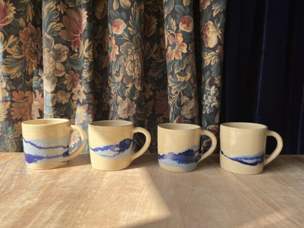 taza paisaje azul bajo pedido